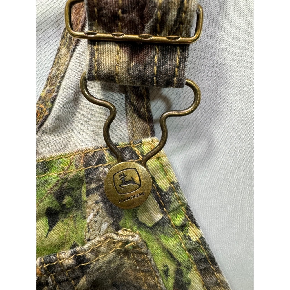 John Deere Toddler 3T Mossy Oak Camo Overalls Cotton Bib Hunting Workwear 3N/3B - Picture 6 of 7